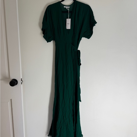 NWT reformation Winslow dress in Emerald - Picture 3 of 5